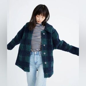 Madewell Evergreen Sherpa Buffalo Plaid Sherpa Jacket